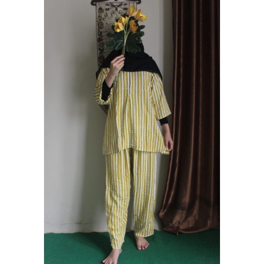 real pict] one set tiedye, stelan batik, baju tidur batik tiedye by zanaya batik (batik Pekalongan)