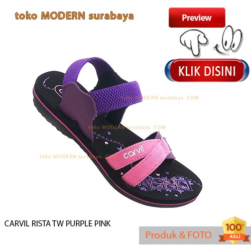 CARVIL RISTA TW PURPLE PINK sandal gunung anak slide flip flop