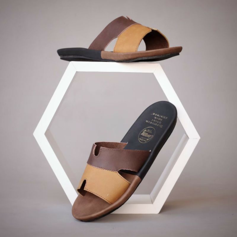 COMBI | Sandal Pria Murah Original Kulit Asli Casual Kerja Formal Santai Harian