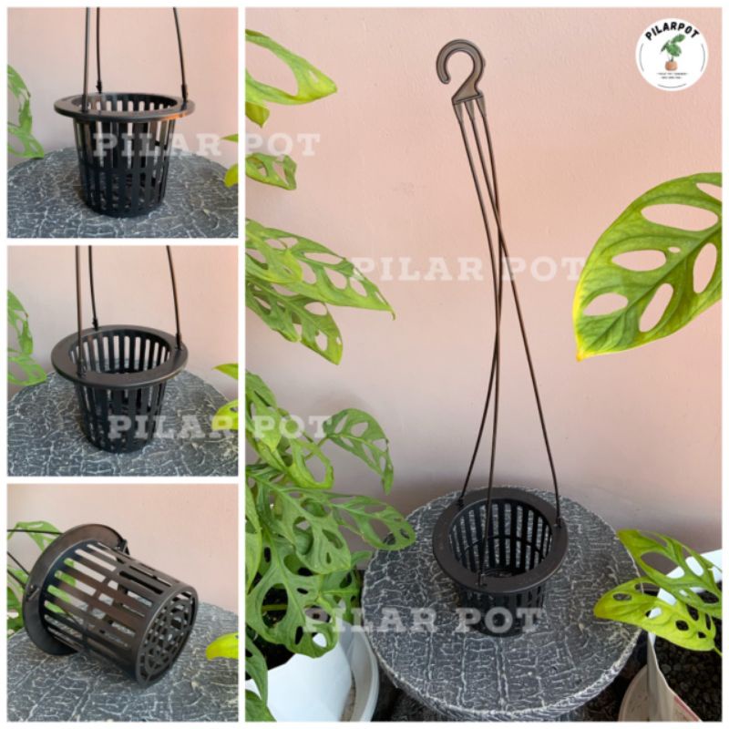 Pot bunga tanaman gantung nkt netpot 14cm - nkt netpot anggrek