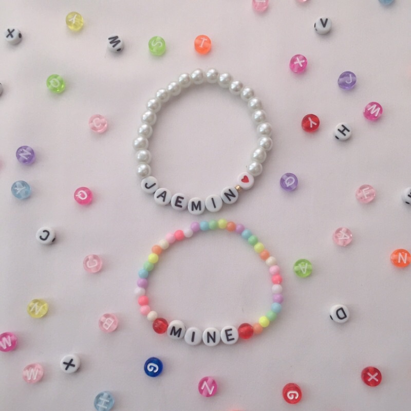 [ COD ] Gelang Nama Custom / Bracelet Manik Manik Beads alphabet