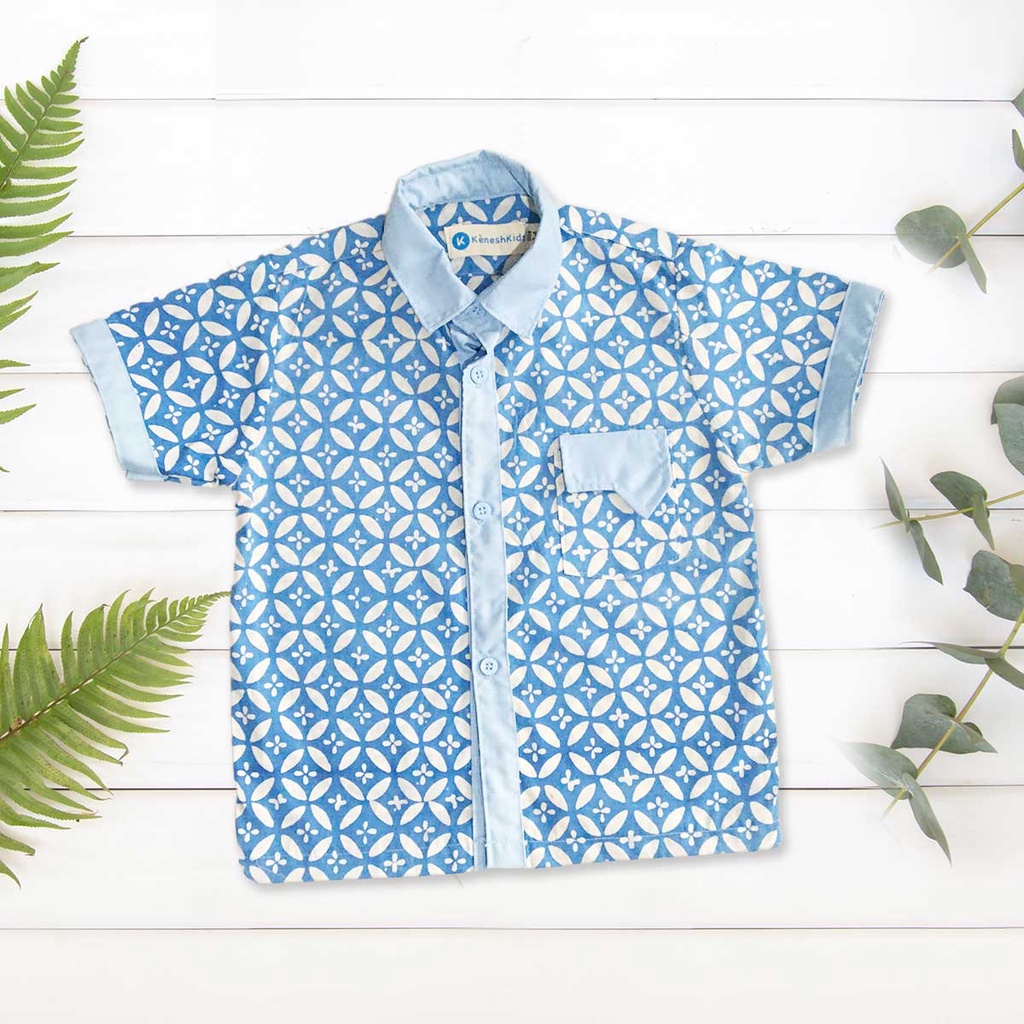 kemeja batik anak biru 6 bulan - 12 tahun seri ayudisha