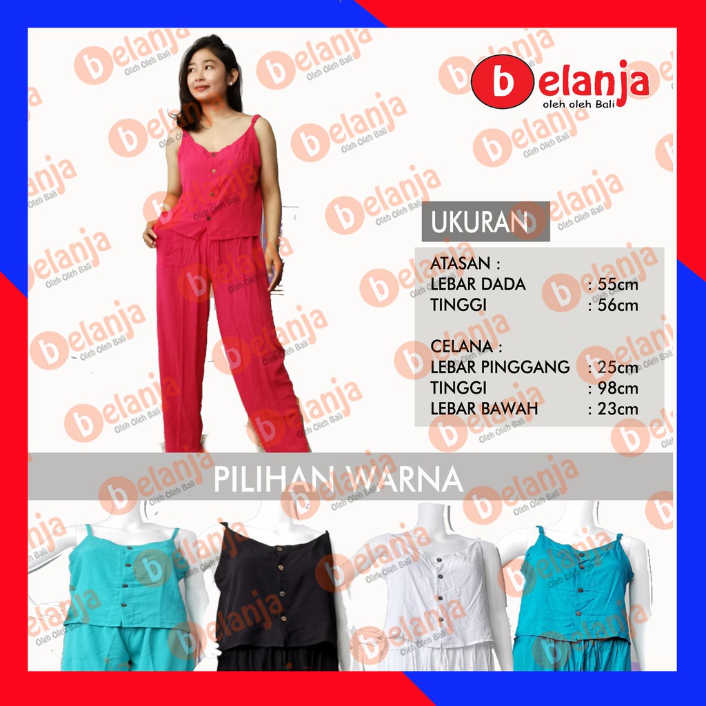 New produk Setelan celana panjang baju atasan kancing baju bali modis oleh oleh bali