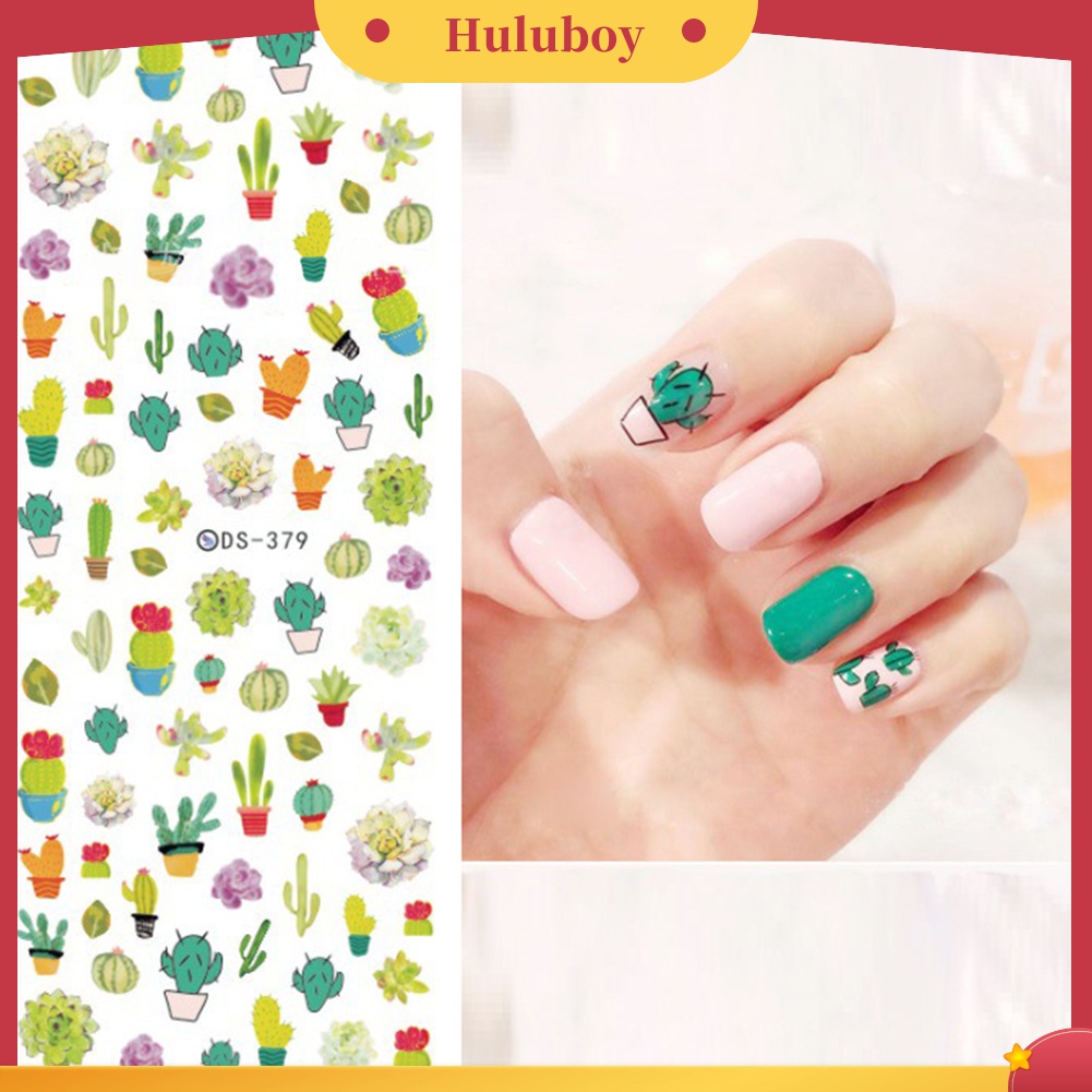 Huluboy Huluboy♡ Stiker Kuku Transfer Air Desain Bulan Kucing Tengkorak Element Gaya Harajuku Untuk Dekorasi Nail Art