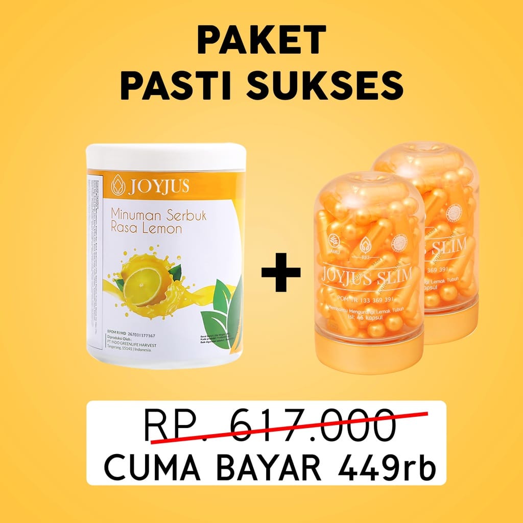 Paket Pasti berhasil Joyjus Slim Fiber 300 / 500 Gram + Joyjus Slim 45 Capsule