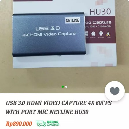 USB 3.0 HDMI Vidio Capture 4K 60FPS With Port Mic HU30