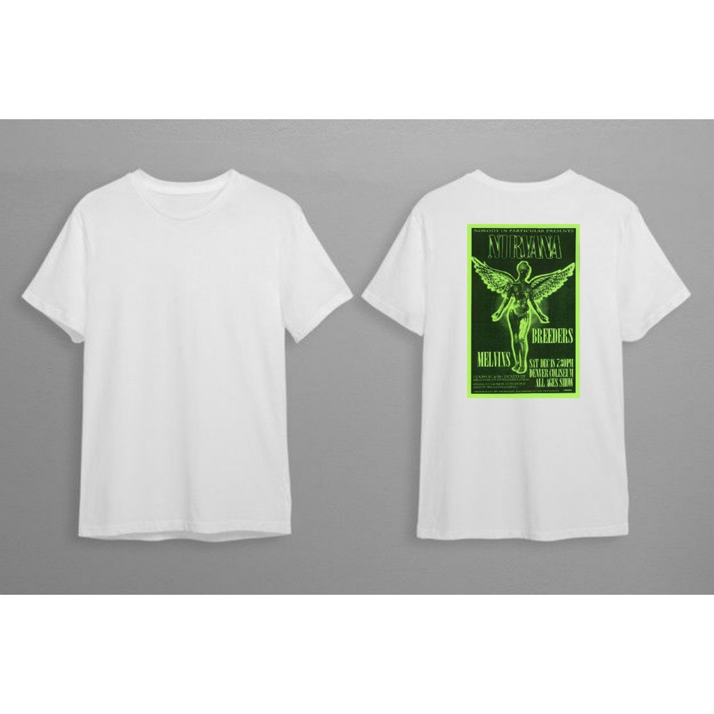 T-Shirt Kaos Nirvana Rock Greenlighting White Baju Pria Baju Distro