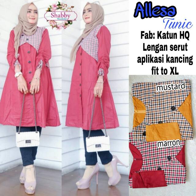 Tunik blouse wanita muslimah allesa tunic