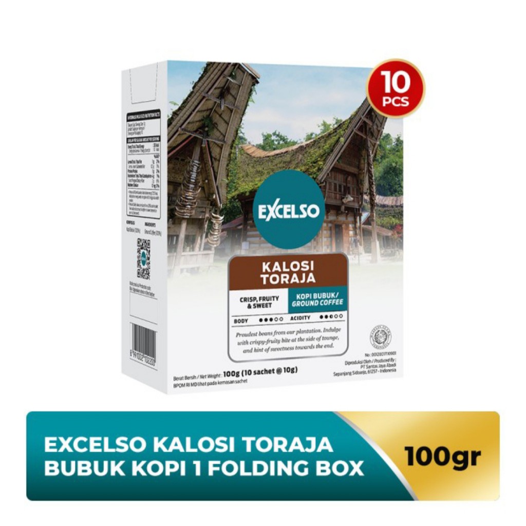 

Excelso Kalosi Toraja (Isi 10 Sachet x 10 Gram) - Folding Box