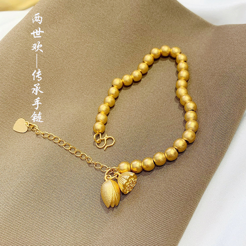 Fashion Simple Luxury Alluvial Gold Pendant Bracelet