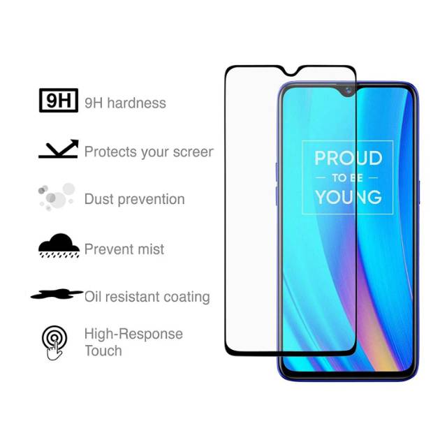 Premium glass realme 5/ 5i /realme c3 full cover