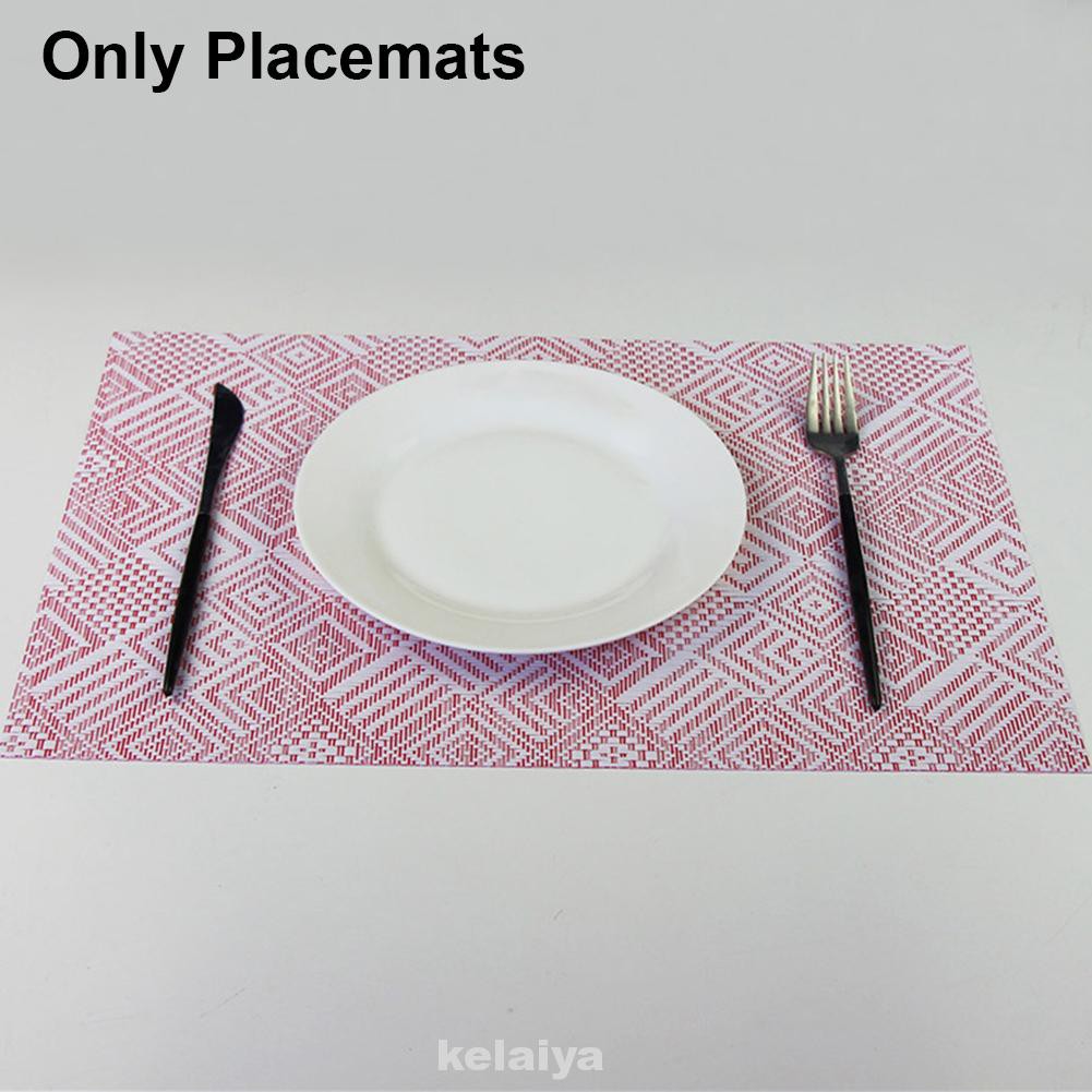 6pcs Dining Room Washable Heat Resistant Non Slip Geometric Pattern Table Mats Shopee Indonesia