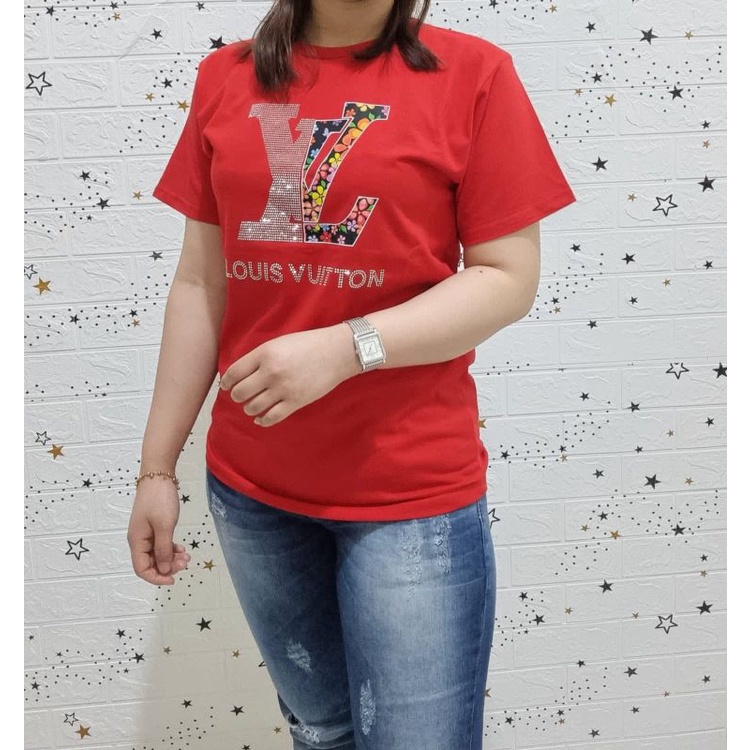 kaos wanita corak LV/atasan wanita