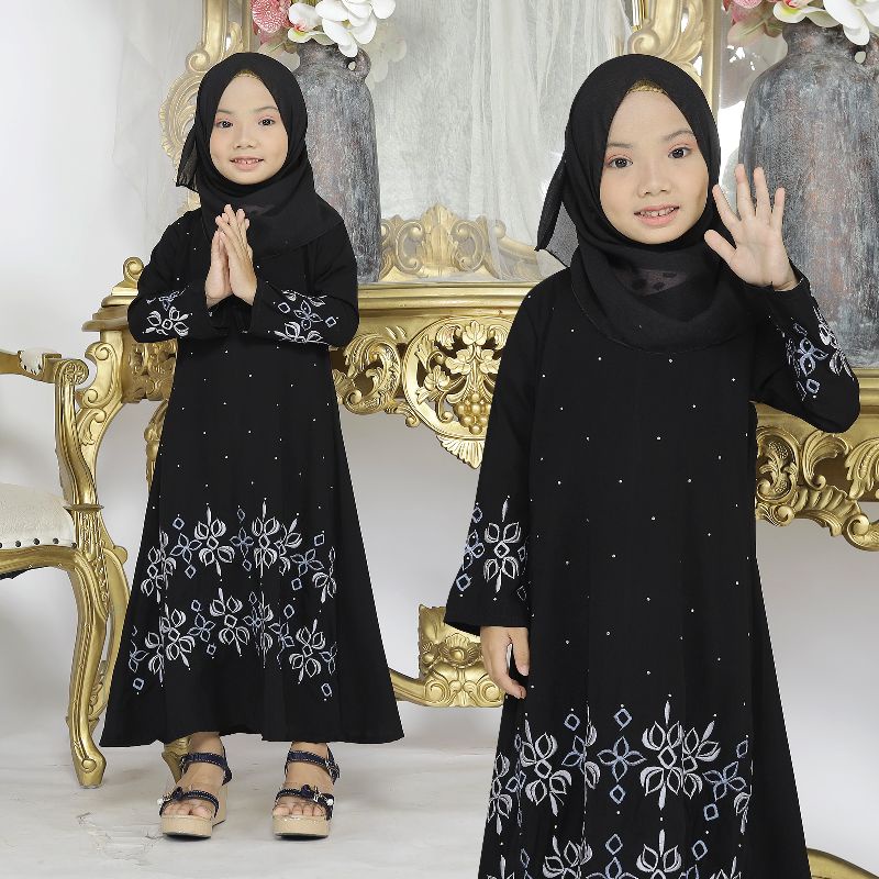 Gallery Exclusive Abaya Hitam Gamis Bordir Turkey Anak Bordir ( Geser Ke Kanan Untuk Liat Motif Lainnya )