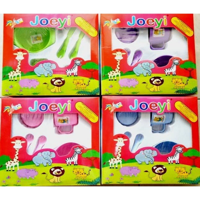 Joeyi Feeding Set Perlengkapan Makan Bayi Isi 4 Murah