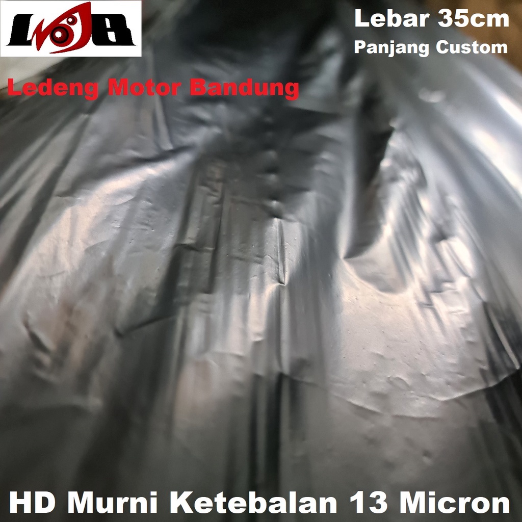 Kresek Meteran Packing Custom Kantong Plastik Hitam HD Murni 13 Micron