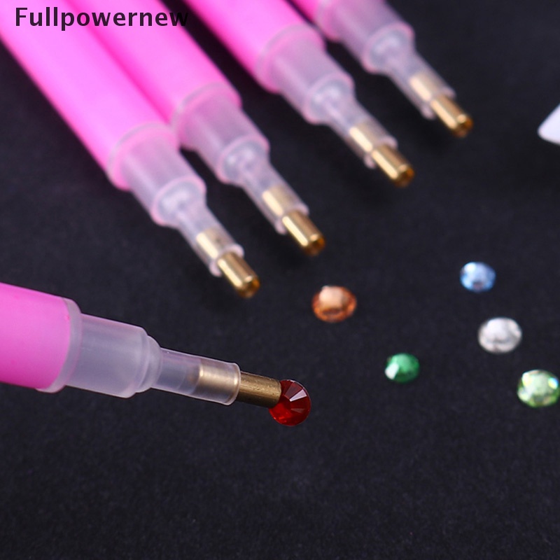 [FULL] 5Pcs/set Dual-ended Nail Art Rhinestone Gem Picker Pink Dotting Pen Manicure