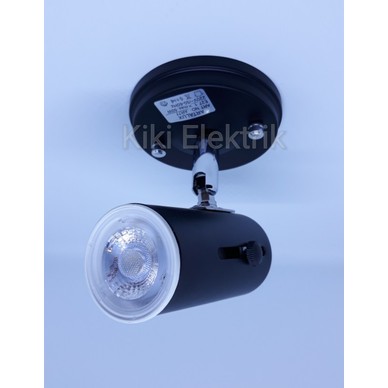 Lampu Spot Light PLAFON HITAM (R63) + LED In Lite 5 watt putih/kuning - Kuning
