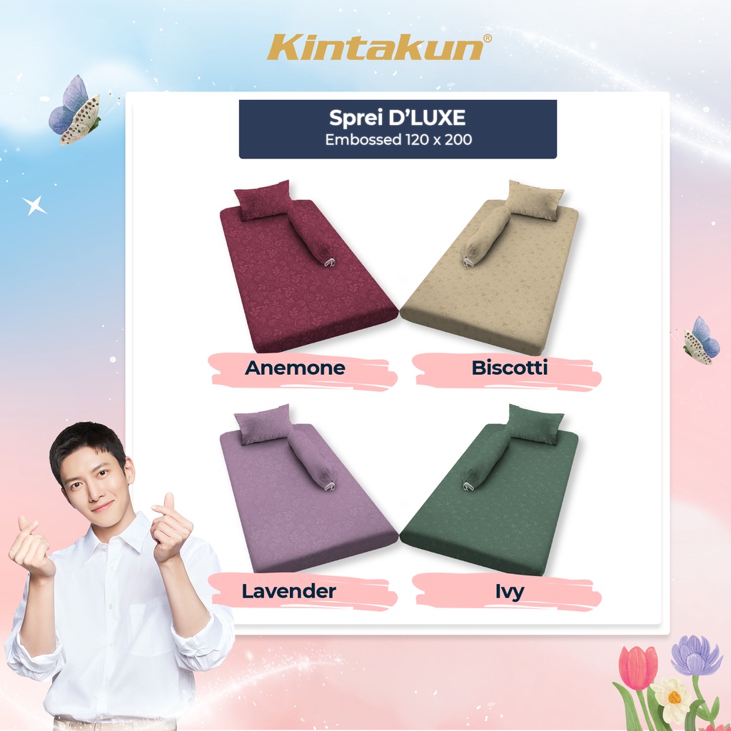 Kintakun Sprei Set 120 Extra Single Embossed Dluxe Microfiber 20 cm 3in1