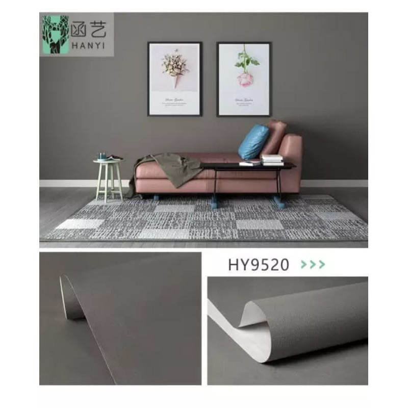 Wallpaper Dinding Polos Abu UK 45 cm x 10 meter