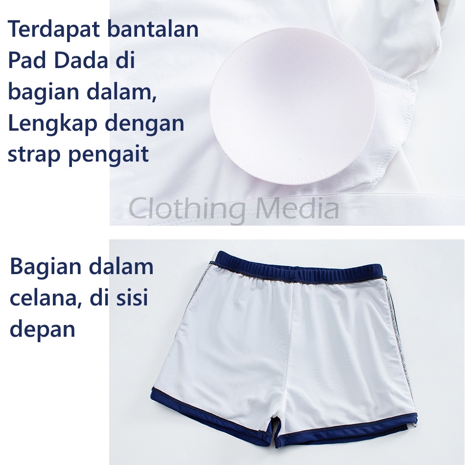 Setelan Cosplay Seragam Sport Gym Jepang Renang Sekolah Baju Celana Pendek Set