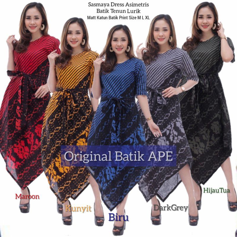 SASMAYA DRESS ASIMETRIS BATIK TENUN LURIK EXCLUSIVE TRADITIONAL BUTIK MODERN SONGKET BLANKET SUMBA