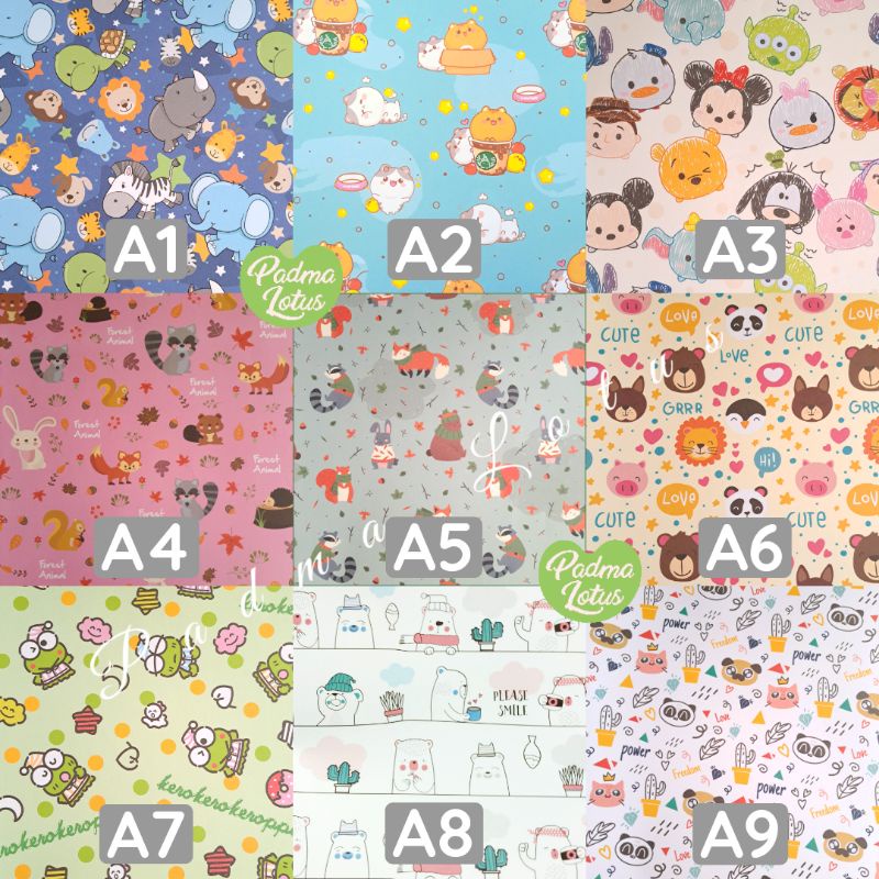 Kertas Kado 10 lembar aneka motif sansan wawa fancy paper