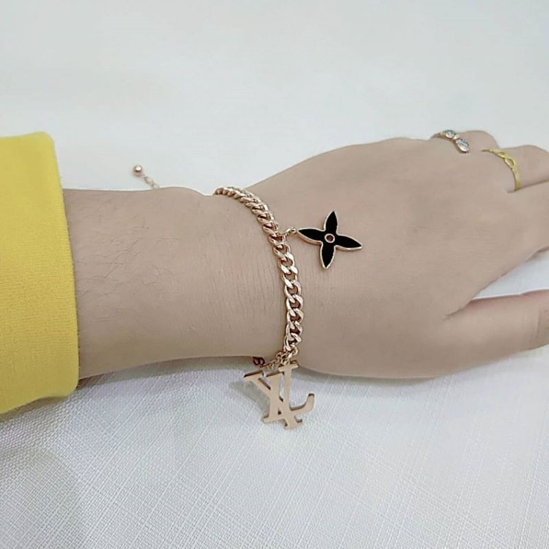 Gelang titanium rantai LV Quality premium