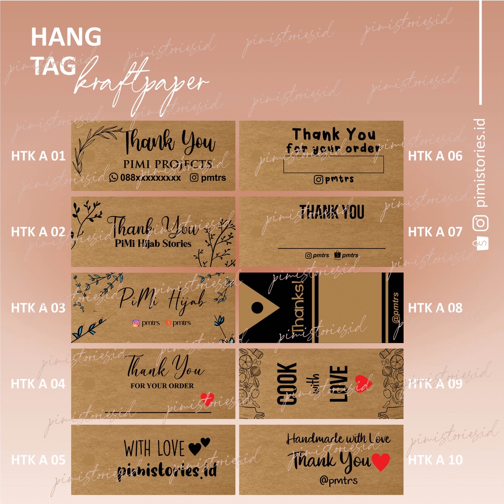 HANG TAG ⚫ PRICE TAG KRAFT PAPER ⚫ THANK YOU CARD CUSTOM MURAH ⚫ HANGTAG