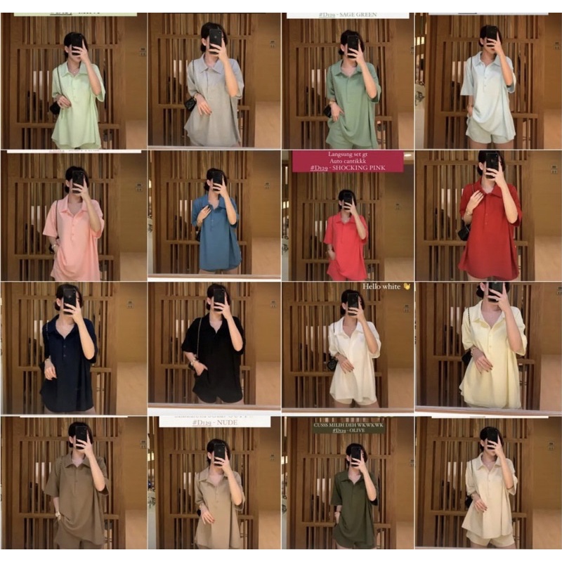 Polo Set / Baju One Set Polo / Baju Satu Set / Baju Bangkok One Set / Baju Kekinian / Baju Fashion /