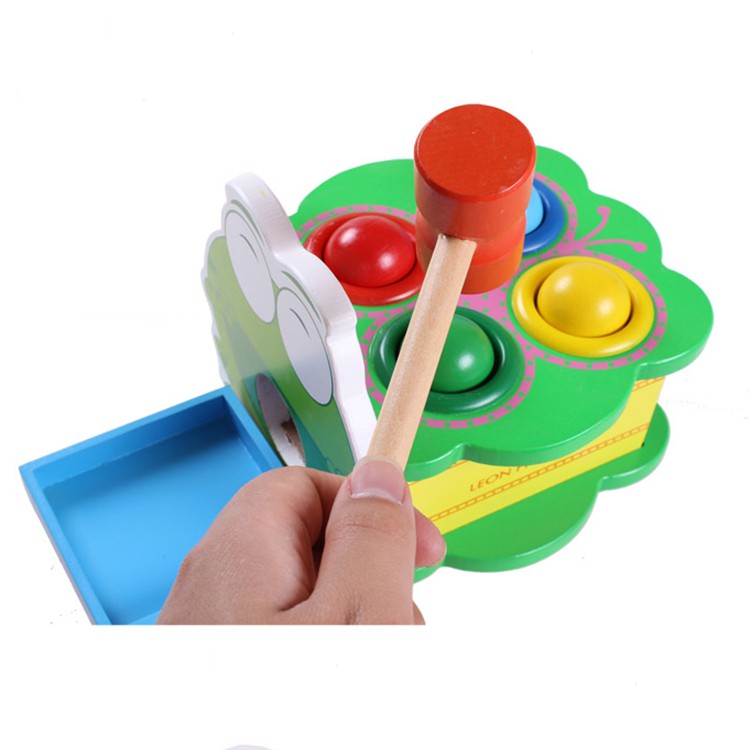 Mainan edukasi Montessori wooden Toys Knocking Ball Pukul bola kayu