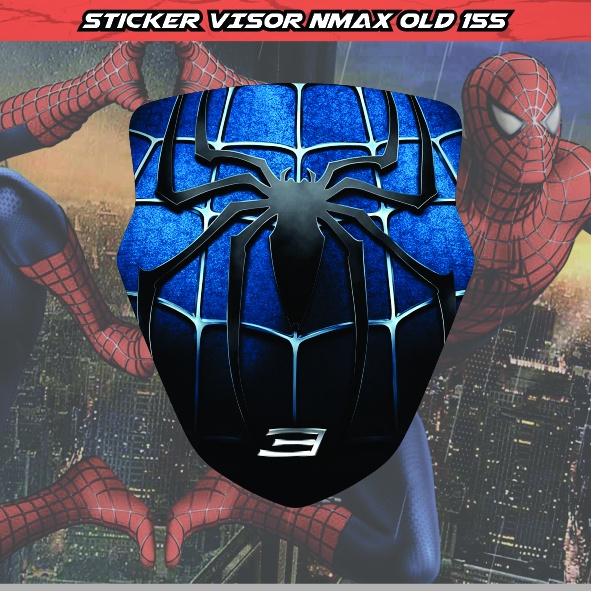 Sticker Visor Nmax Spiderman Stiker Windshield Nmax - Hitam-Hitam