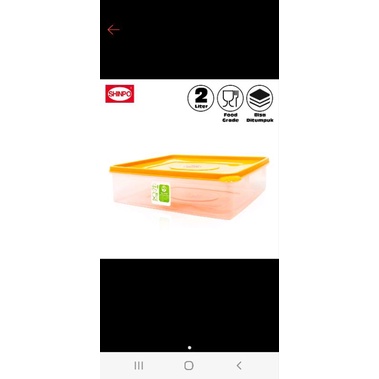 (309 M) SHINPO Kotak / Tempat Makanan Plastik 2L Sorento Food / Sealware Segi