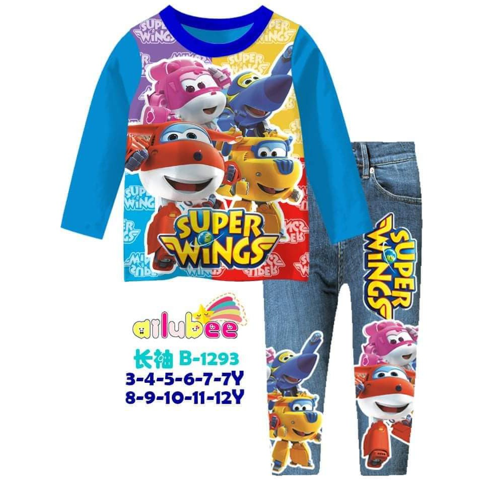 8Y 10Y 11Y - SUPER WINGS BAJU TIDUR TEEN COWOK AILUBEE B1293