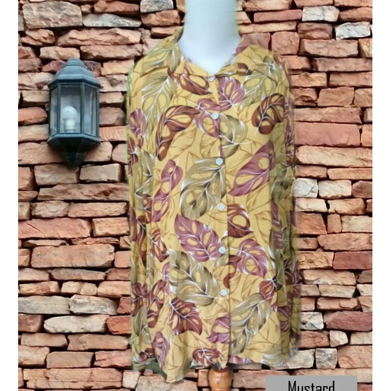 PROMO ATASAN/KEMEJA/BLOUSE MOTIF RAYON VISCOSE JUMBO LD 110 DAN 120
