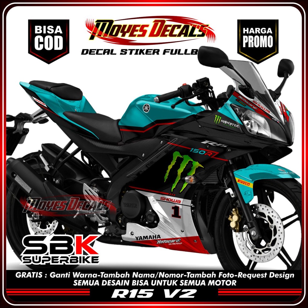 Decal Stiker Full Body R15 V2 / Sticker Yamaha R15 V2 Monster