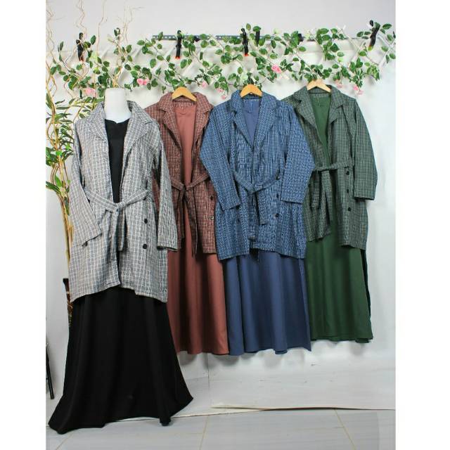 Ghijab - Ranitia baju plus blazer wanita blezzer kerja muslim cewek inner outer kotak flanel wanita