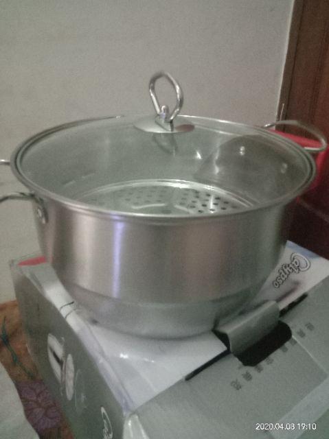 Panci Kukus Steamer Kukusan Dandang Stainless Steel 24 Cm