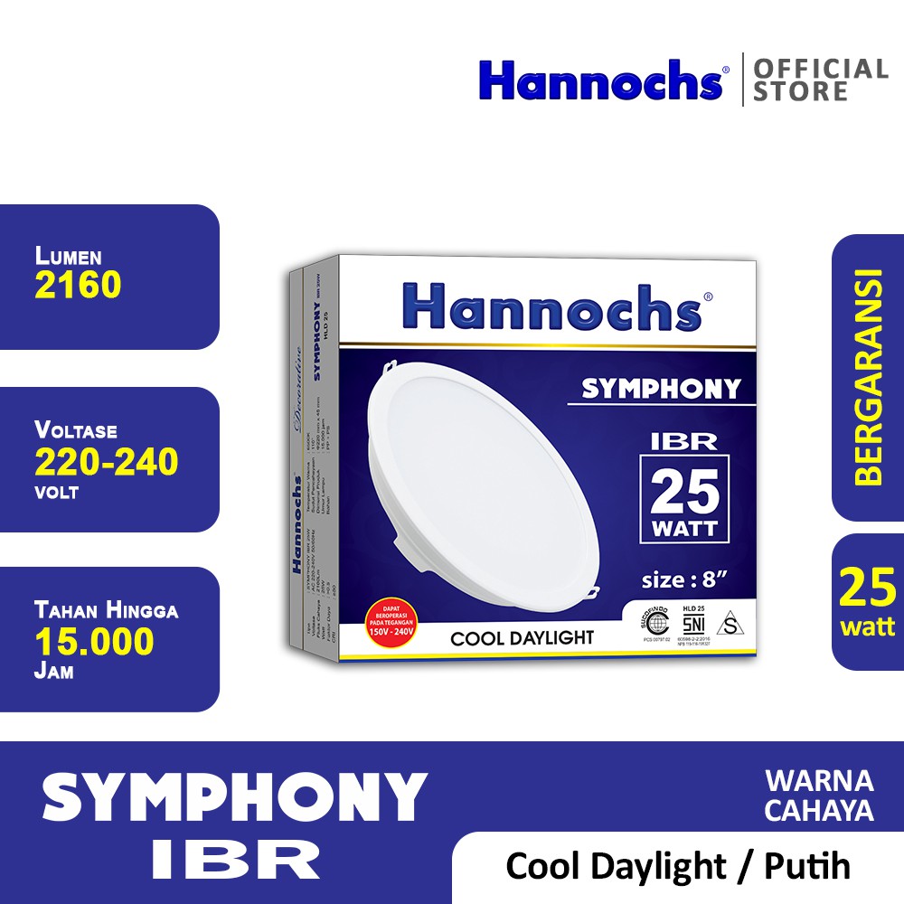 Hannochs Downlight LED Symphony 25 watt IBR CDL - Putih