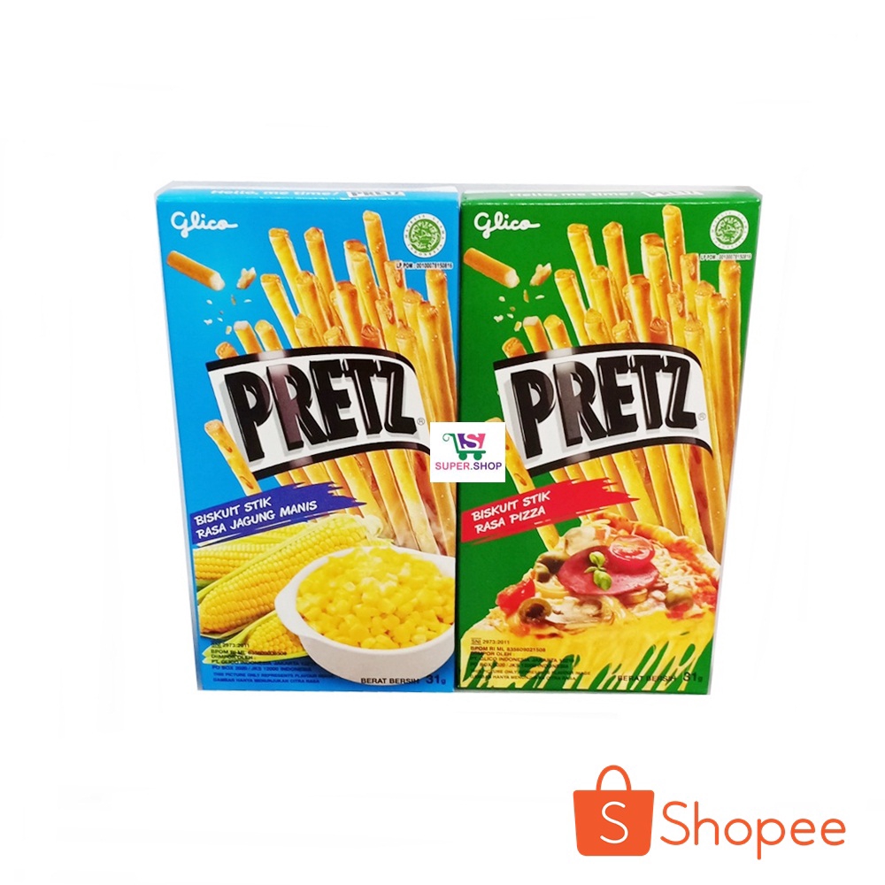 Glico PRETZ Biscuit Stick Pizza / Jagung Manis 31 Gram