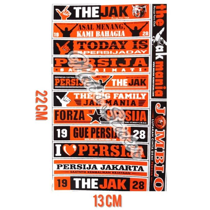 

Sticker stiker Persija size s isi banyak mells-st11 Ayo Order