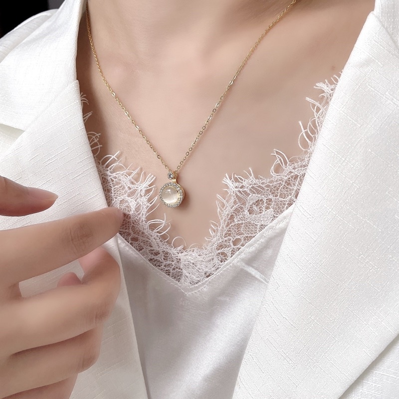 kalung matahari titanium asli permata cantik