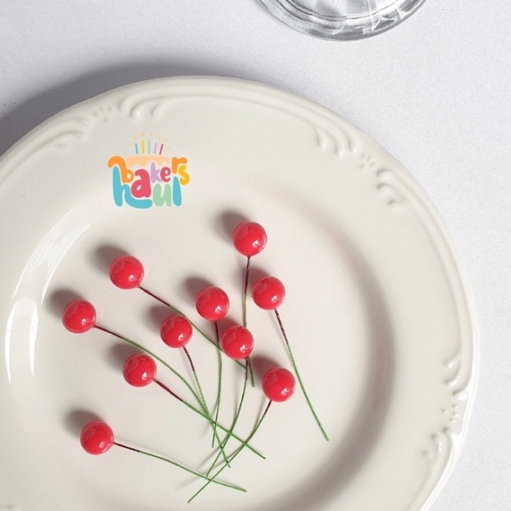 

Cake Topper Cherry Berry / Topper Kue Hiasan Cherry Berry Lobi / Hiasan Kue Cherry Berry Bubble Lobi / Tusukan Ceri Kue / Hiasan Kue Ceri / Berry Cake Decoration / Bahan Dekorasi Kue