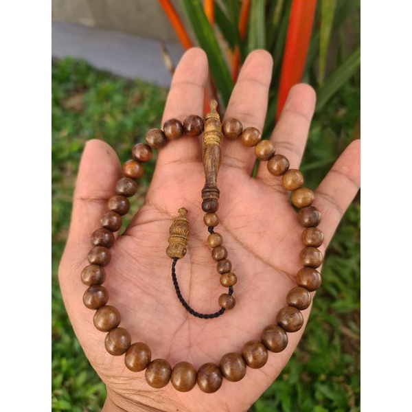 Tasbih Isi 33 Kayu Gaharu Wangi Asli Kalimantan Ukuran 10 mm Gred B
