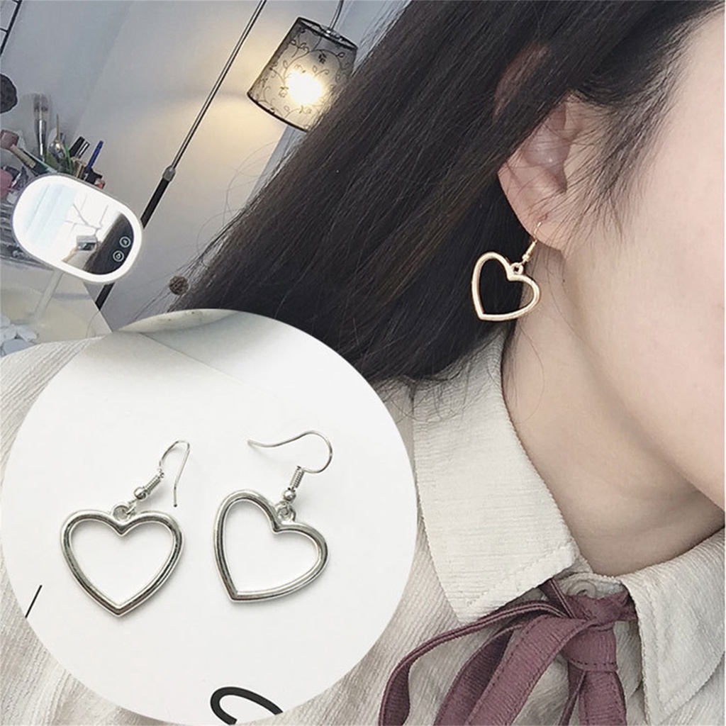 Hu Hu Hu Hu Hu Alat Bantu Pasang Kacamata♡ 1 Pasang Anting Kait Gantung Wanita Bentuk Hati Hollow Untuk Pesta Pernikahan