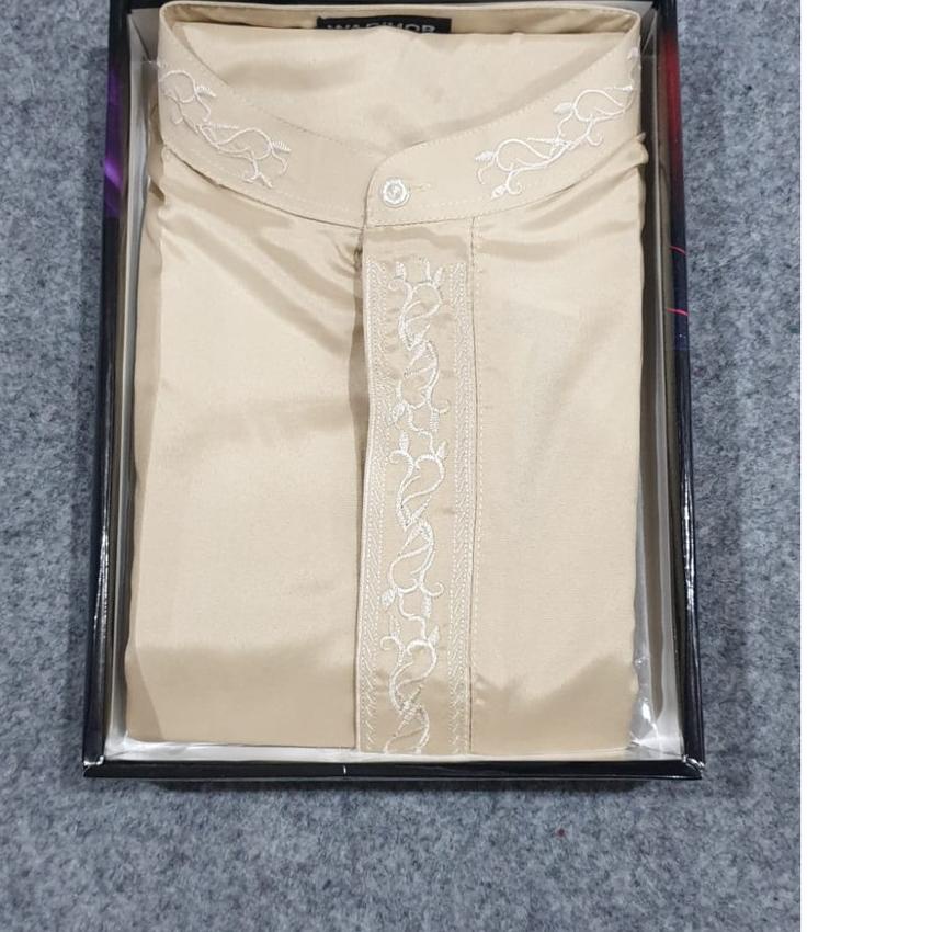 ♤ Baju Koko Wadimor Tangan Lengan Panjang Jumbo Busana Muslim Pria Takwa Taqwa Putih Katun Jumbo ✶