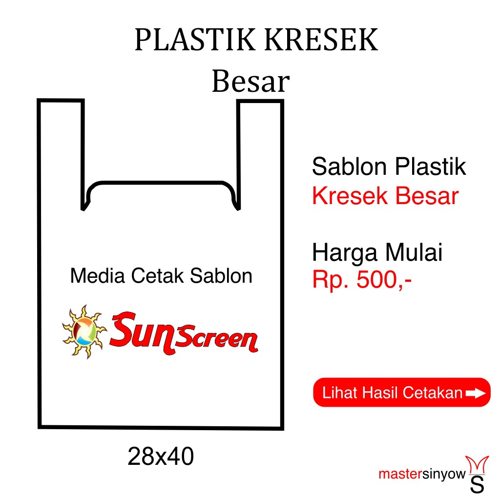 Sablon Plastik Murah Kresek Ukuran Besar Free Design