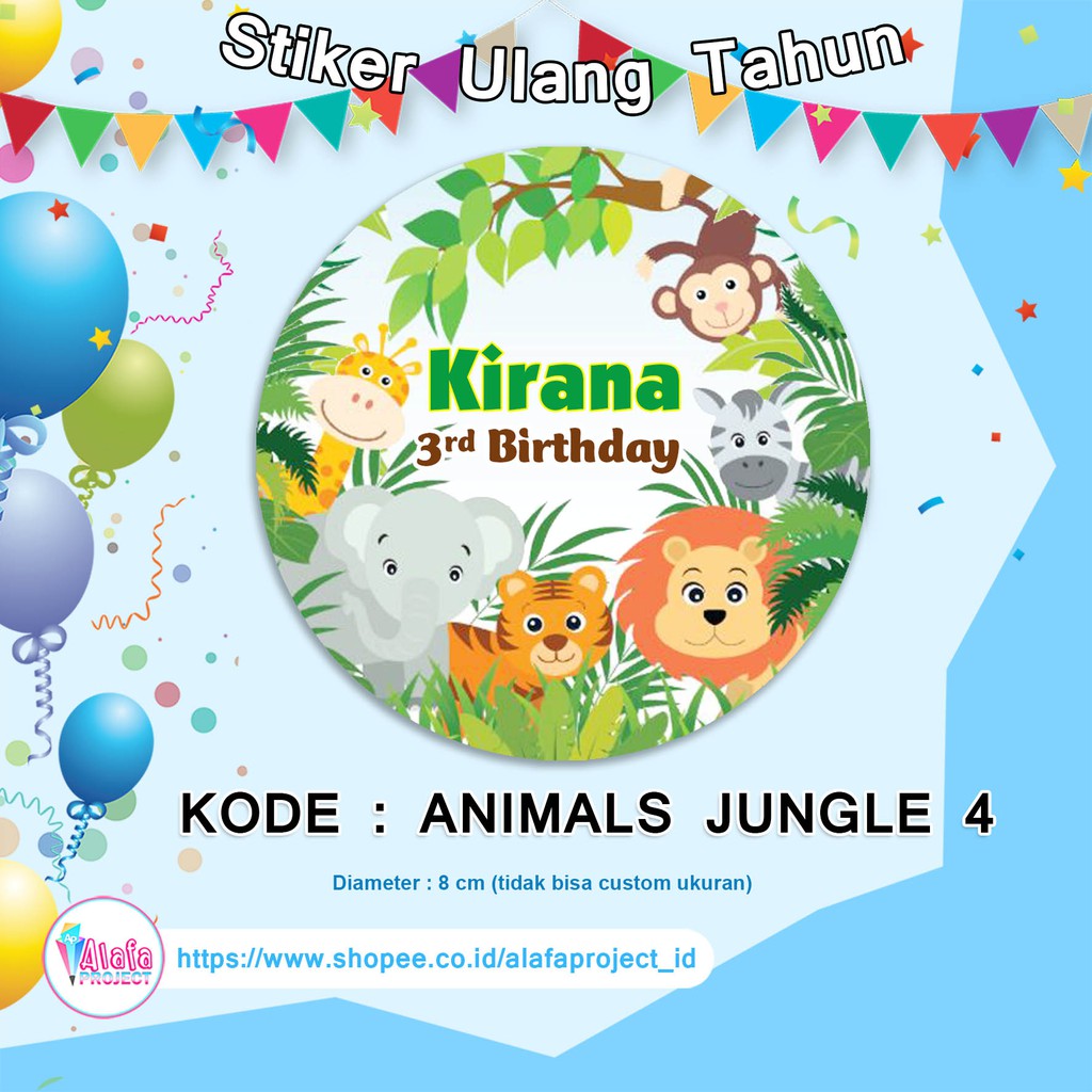 

Alafaproject Stiker Ultah Ulang Tahun Animal Jungle