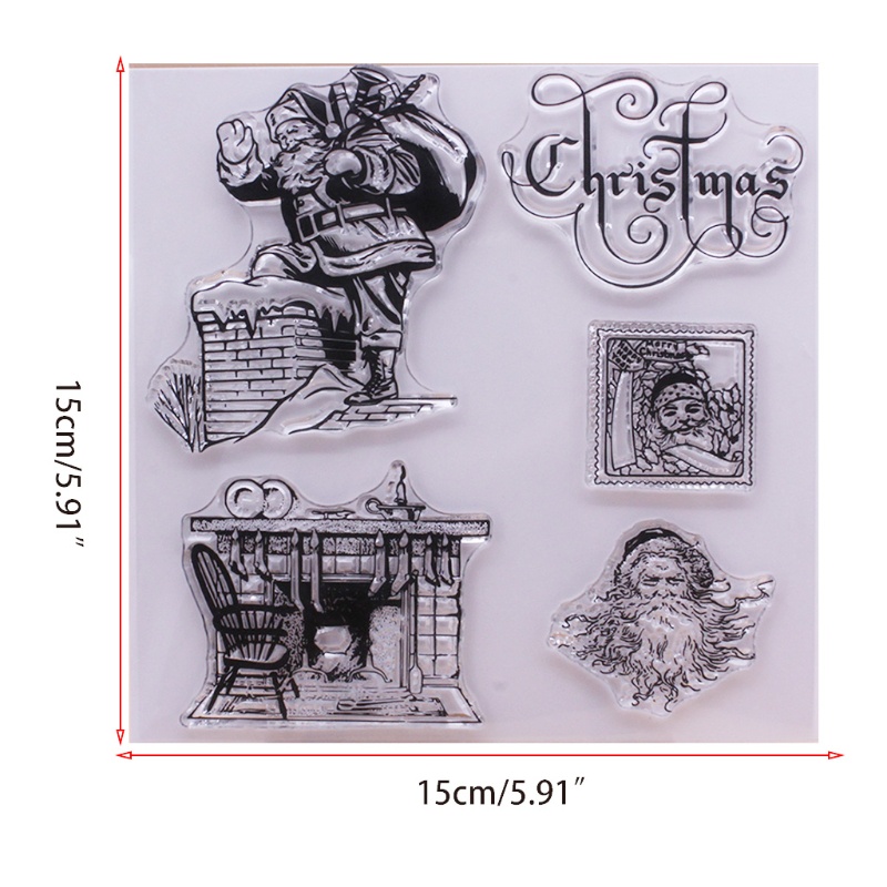 Stempel Silikon Transparan Tema Natal Untuk Kartu Undangan