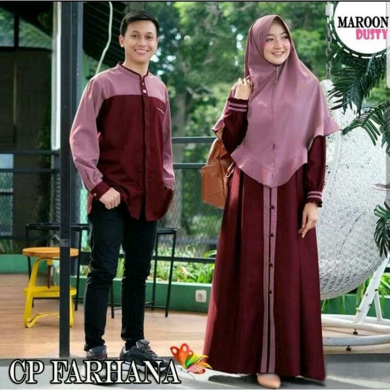 CP FARHANA COUPLE, PASANGAN, MOSCREPE PREMIUM, GAMIS, HIJAB, MUSLIM